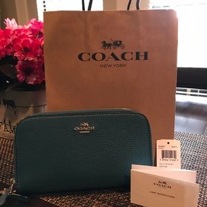 Coach double zip wallet